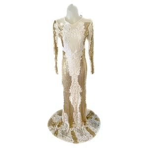 Black and Gold Vintage Evening Gown